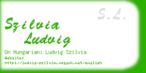 szilvia ludvig business card
